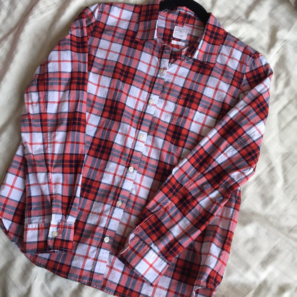 GAP Petite Plaid Long Sleeve Shirt Top - Picture 1 of 3